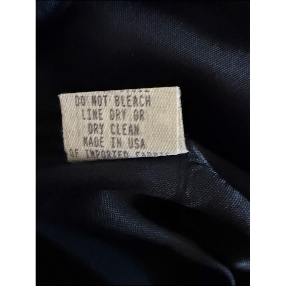 Rare Vintage Betsey Johnson Linen Dress 90’s Midi Halter Navy Blue Made in USA - Picture 9 of 10